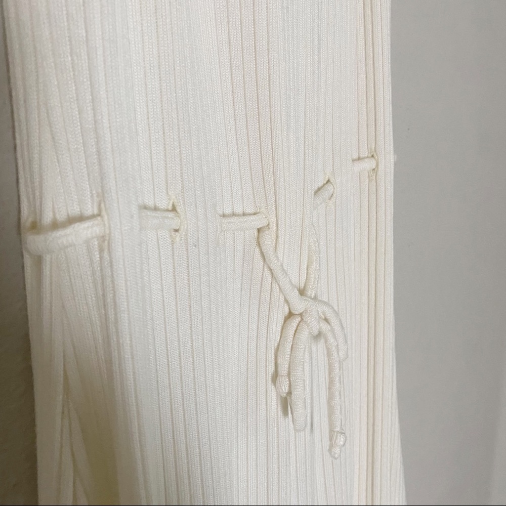 Reformation Granada Ribbed Ruffled White Mini Dress - Picture 6 of 12